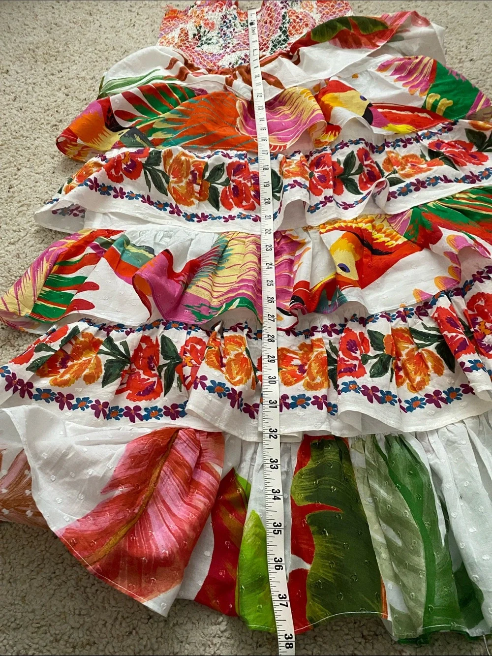 Farm Rio Layered Mix Print Dress. M. - Picture 6 of 9